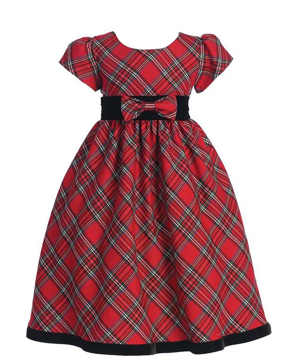 Special Occasion Holiday Christmas New Year Red Plaid Dress Girl'S 12