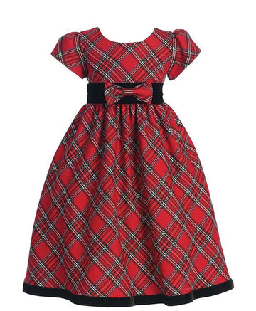 Special Occasion Holiday Christmas New Year Red Plaid Dress Girl'S 12