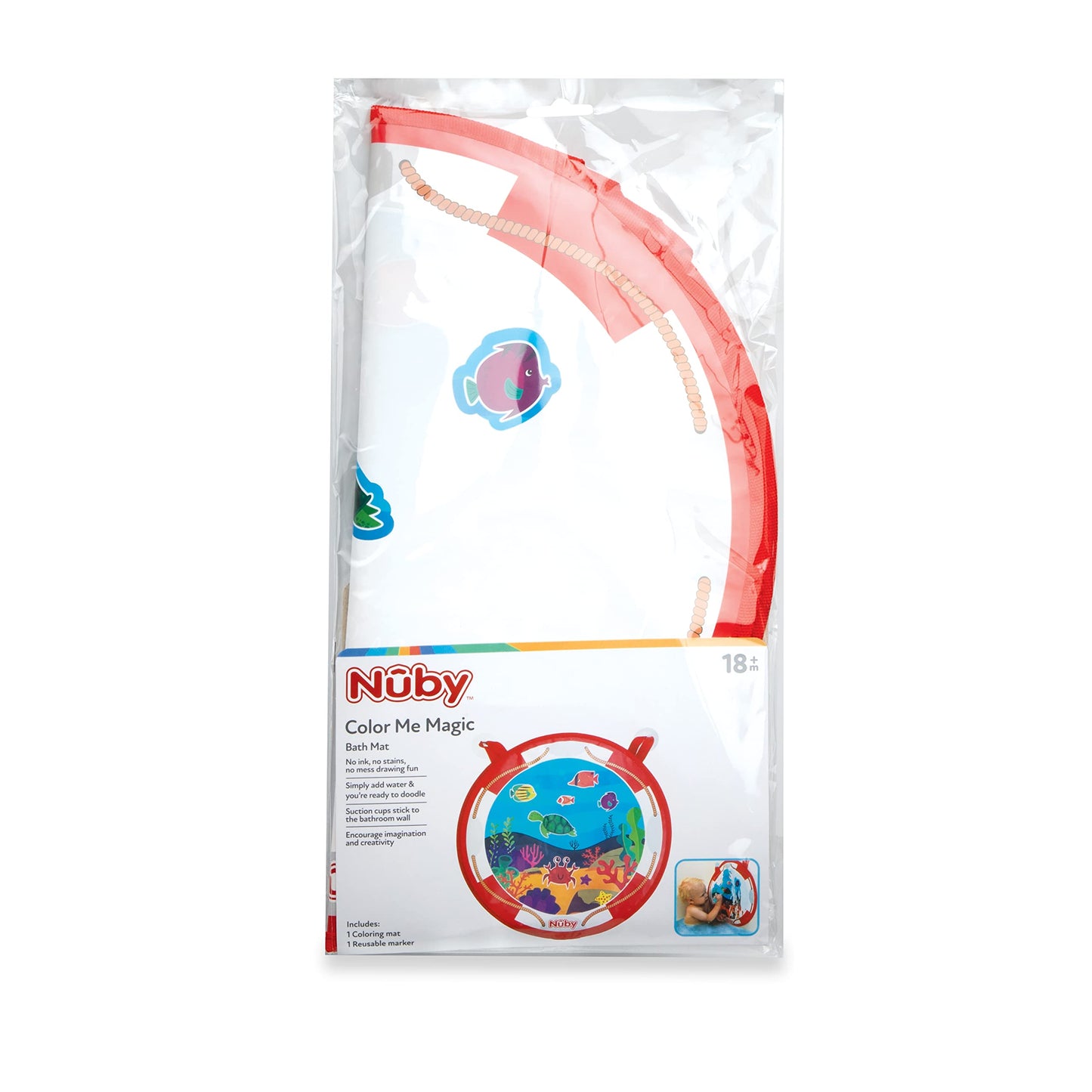 Nuby Color Me Magic Bath Mat for Developing Creativity, No Ink, No Mess