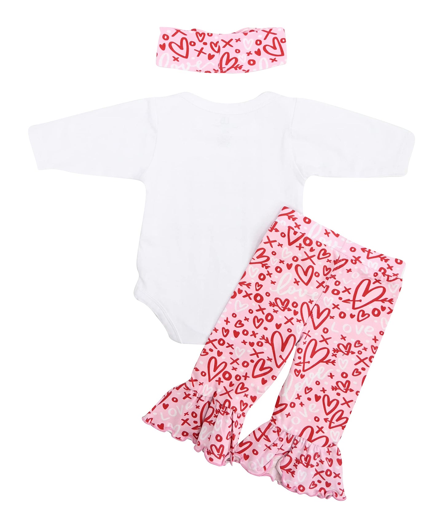 Unique Baby Girls Pink Xoxo Valentines Day Layette Set (12M, Pink)
