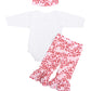 Unique Baby Girls Pink Xoxo Valentines Day Layette Set (3M, Pink)