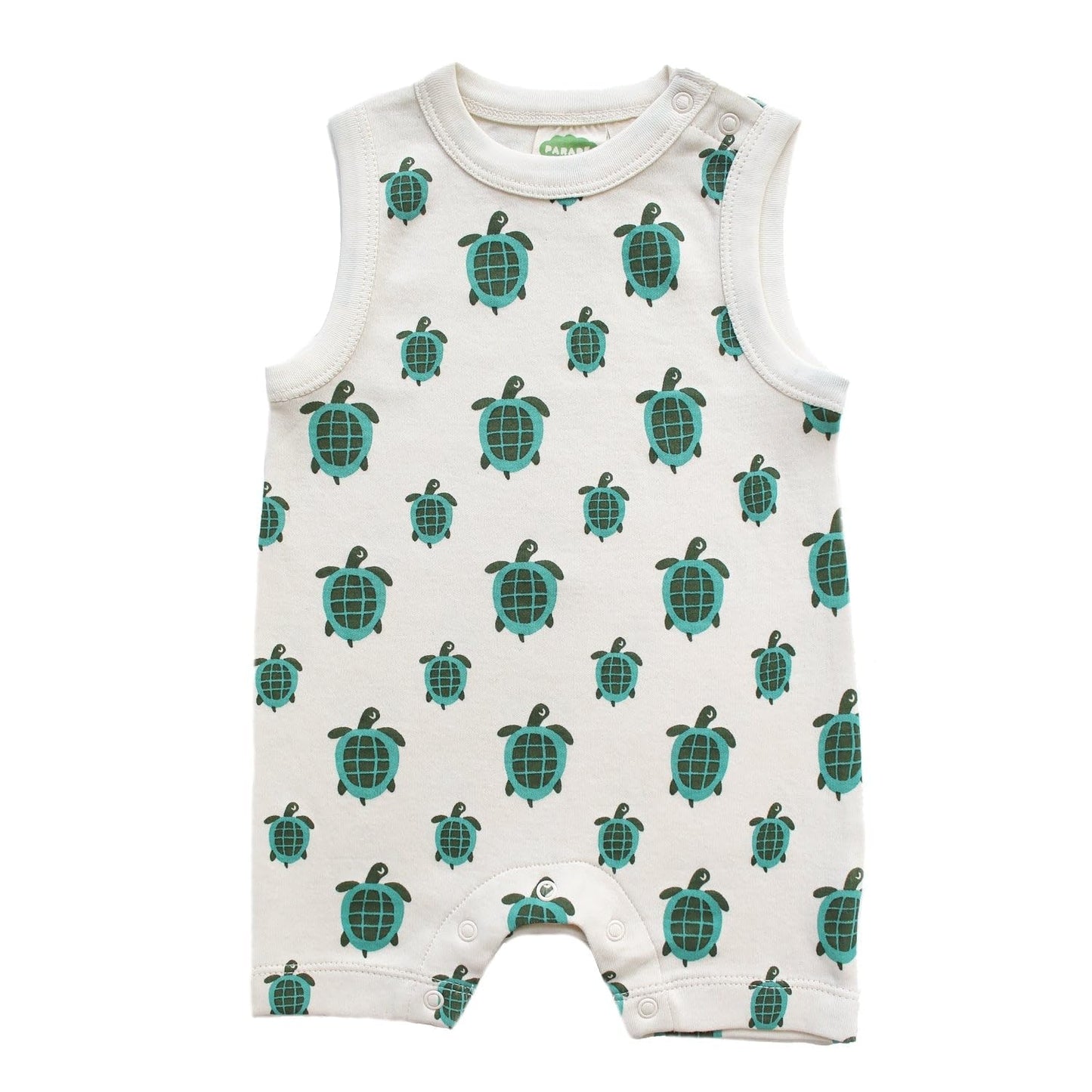PARADE Organic Tank Rompers - Signature Prints Turtles 6-12 Months