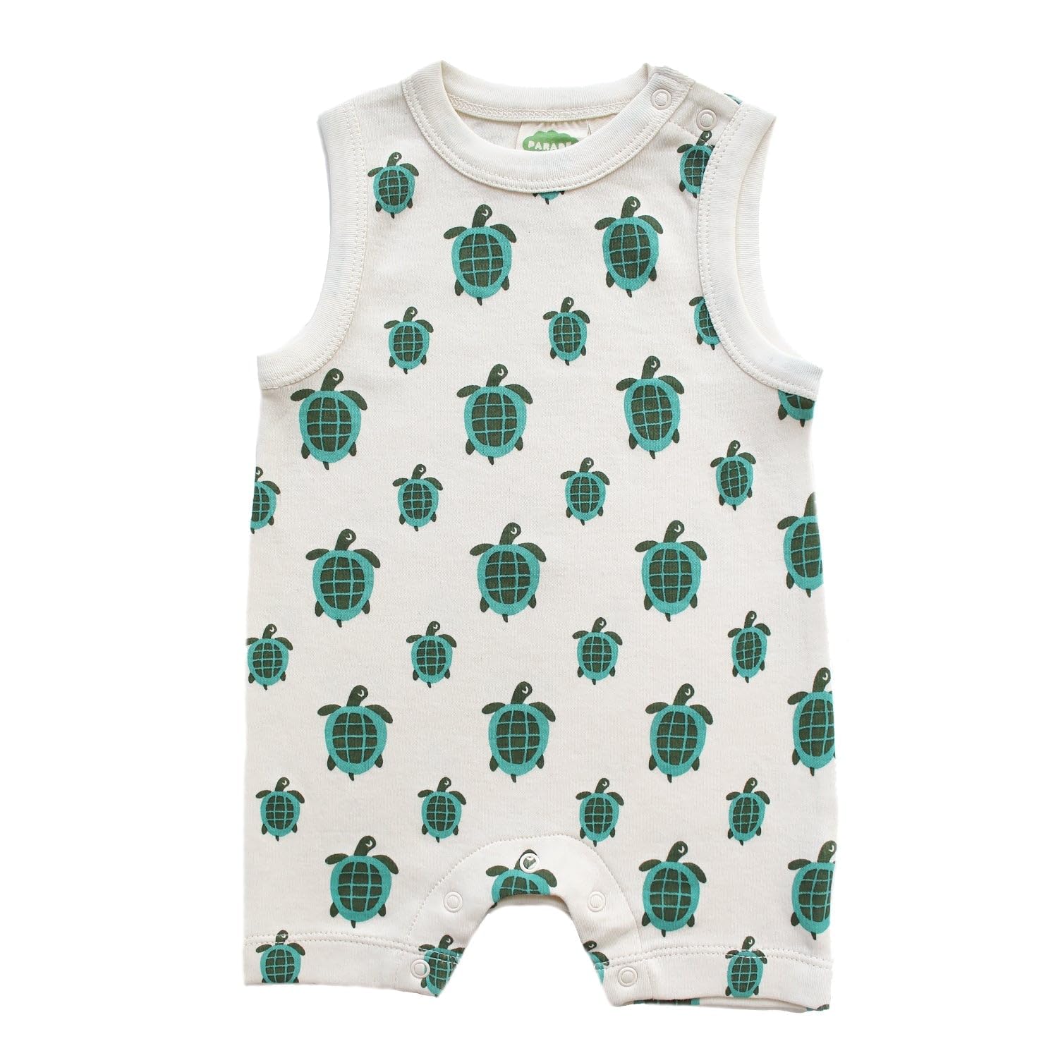 PARADE Organic Tank Rompers - Signature Prints Turtles 6-12 Months
