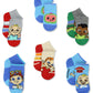 Cocomelon Toddler 6 Pack Quarter Socks (X-Small (2T-4T), Grey)