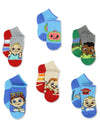 Cocomelon Toddler 6 Pack Quarter Socks (X-Small (2T-4T), Grey)