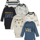Onesies Brandunisex Baby6-Pack Long Sleeve Bodysuitstiger Blue12 Months