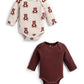 MONICA + ANDY Long Sleeve Jack & Jill Bodysuit, Size 3-6 Months, Baby Teddy Bears, Organic Baby Clothes for Girls and Boys, Sust