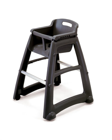 Rubbermaid Commercial Products Sturdy High-Chair, 33Lb Capacity, Black, Pre-Assmbled, Stackable, Fits Under Table For Child/Baby