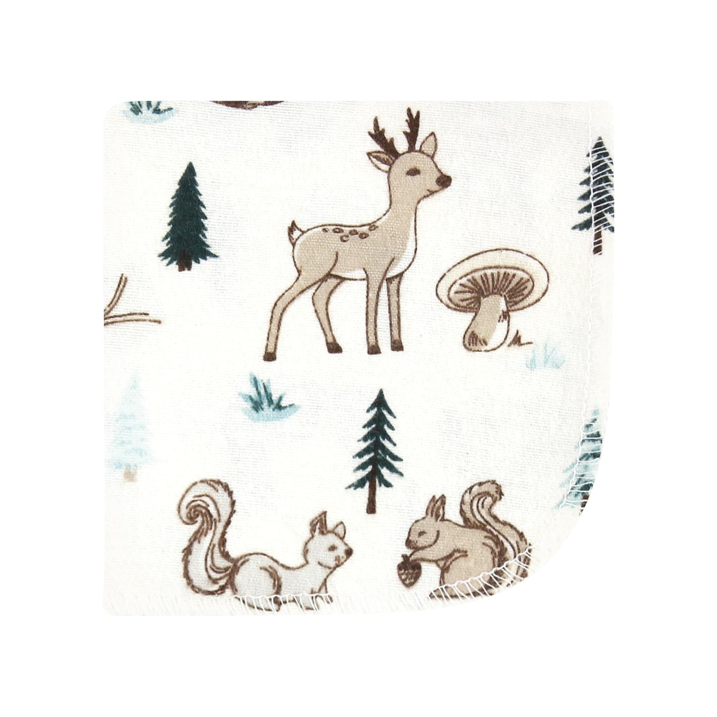 Hudson Baby Unisex Baby Flannel Washcloths, Boy Woodland Pals 12Pk, One Size