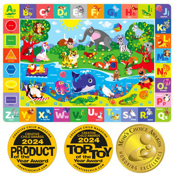 Quokka Giant Baby Play Mat For Floor - 112X80 In Plush Abc Nursery Rug For Toddlers & Infants - Large Padded Non-Slip Surface Fo