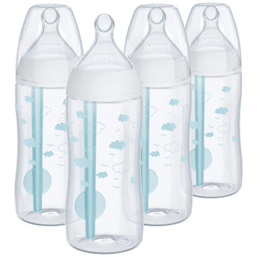 Nuk Smooth Flow Pro Anti Colic Baby Bottle - Easy To Assemble And Clean & Reduces Newborn Spit-Up & Gas, 10Oz, 4-Pack, Neutral