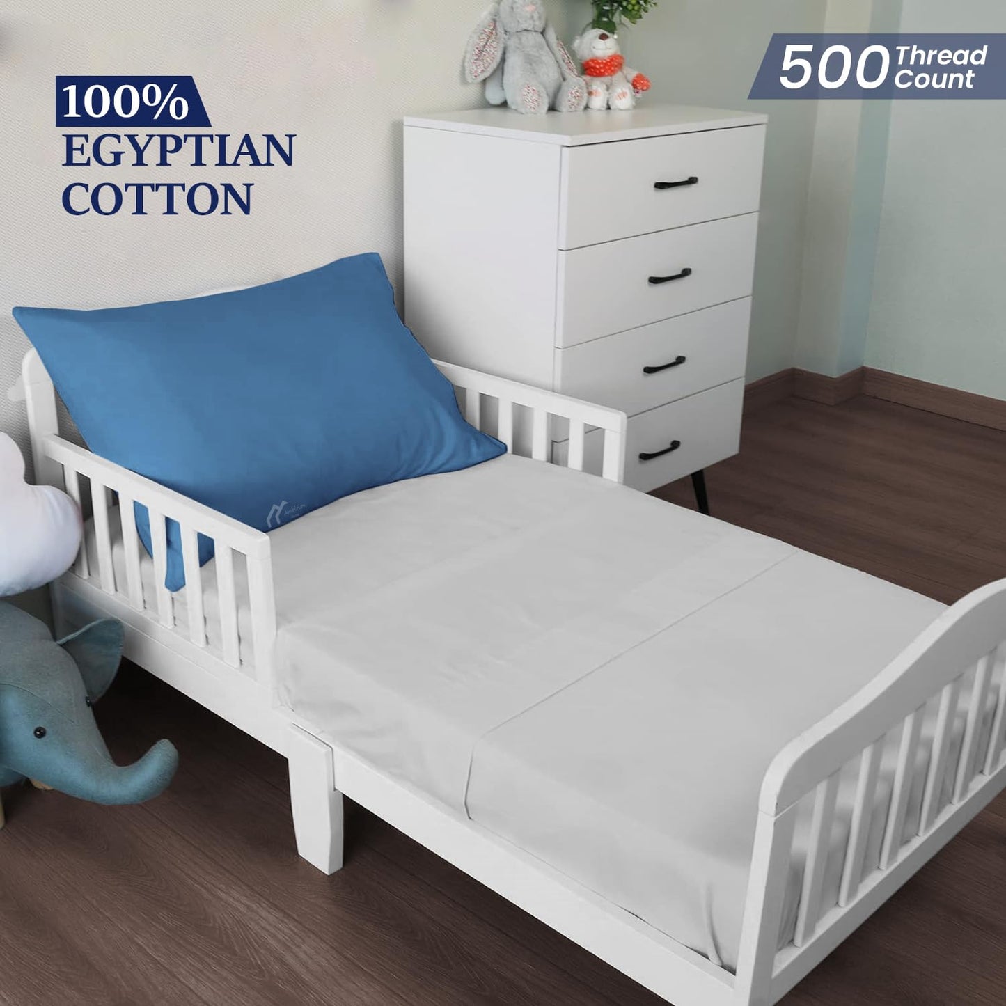 Toddler Travel Small Pillowcase 12X16 Inch Set Of 2, Mini Pillow Case With Zipper Closure 500 Thread Count 100% Soft Egyptian Co