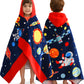 VOOVA & MOVAS Kids Hooded Towels Age 3-10, 30X50,Soft | Thick | Absorbent Cotton Beach, Bath, Pool Towel | Wrap, Oversized for