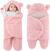 Tomorrow Baby Swaddle Blanket Bear Plush Receiving Blankets Soft Swaddles 03 Months for Infants Girls and Boys 2.0 TOG (Pink)