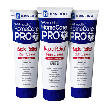 Welmedix Rapid Relief Diaper Rash Cream with Zinc Oxide, Hospital Grade Barrier Cream for Adults, and Babies with Fragile or Sen