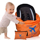 Car Seat Travel Bag And Carrier For Gate Check With Travel Pouch - Bright Orange With Blue Letters For Airport, Airplane Gate Ch
