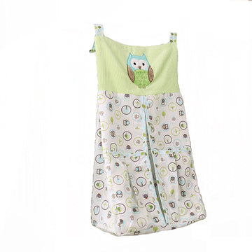 1 PC Green Embroidery Owl Nursery Crib Hanging Diaper Organizer Bag Unisex (Green Owl)