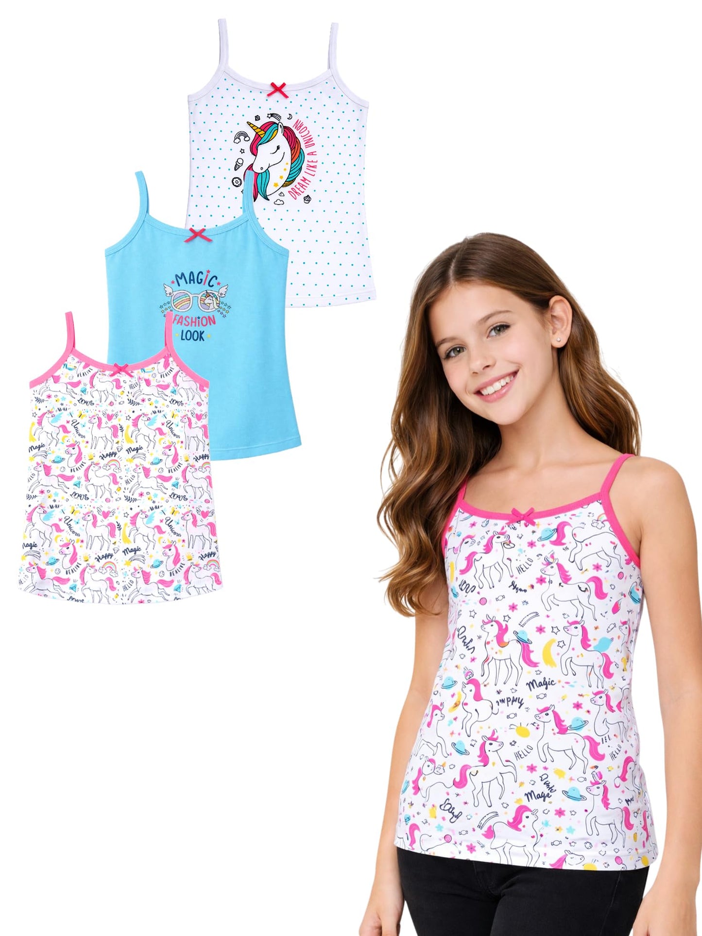 BODYCARE Baby Girls 100% Cotton Regular Fit Vest White Colored | | Skin Friendly | Lightweight | Sleeveless Design | Pack of 3 P