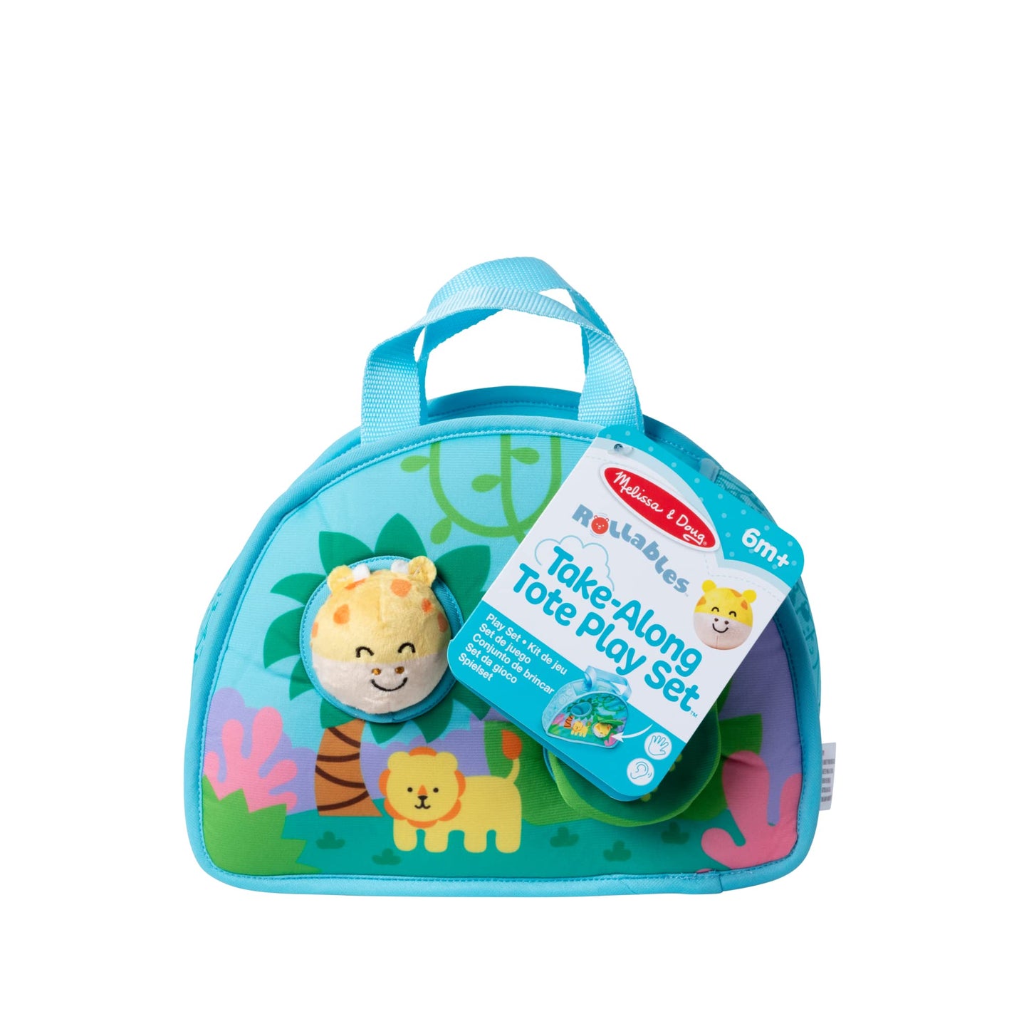 Melissa & Doug Rollables Take-Along Tote with Giraffe Infant and Toddler Toy (2 Pieces)