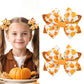 Doneace Glitter Pumpkin Hair Bow Clips Halloween Thanksgiving Hair Clips Orange Sequins Grosgrain Bow Hair Barrette Hairpins for