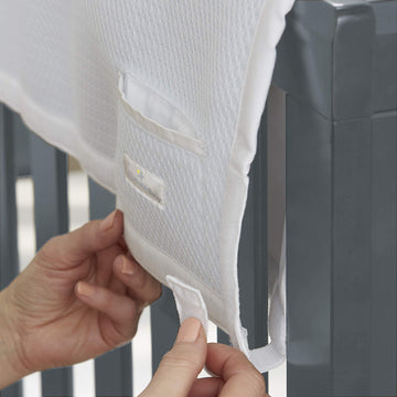 BreathableBaby Breathable Mesh RailGuard Teething Cover - White - 51    Long Panel (1) - Fits Most Full-Size and Does Not Fit Mi