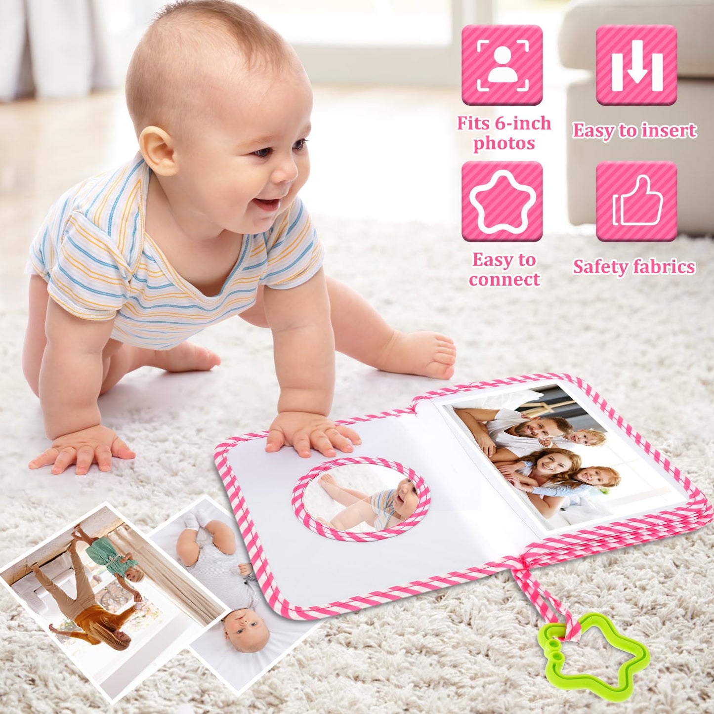 Baby Photo Album Practical First Photo Album Cute Soft Cloth Photo Book Easy To Use My First Photo Book For For Newborn Toddler