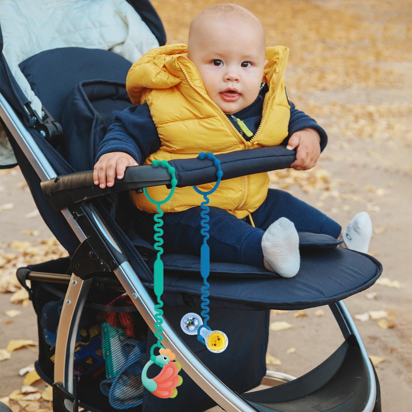 Silicone Toy Straps For Baby, Pacifier Holder Clip With Self-Adjusting Bayonet, Pure Silicone Material Without Bpa; Can Be Used