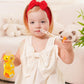 Jollybows 3Pcs Baby Nylon Headbands Hairbands Hair Bow Elastics For Baby Girls Newborn Infant Toddlers Kids (11-Red+White+Blue,