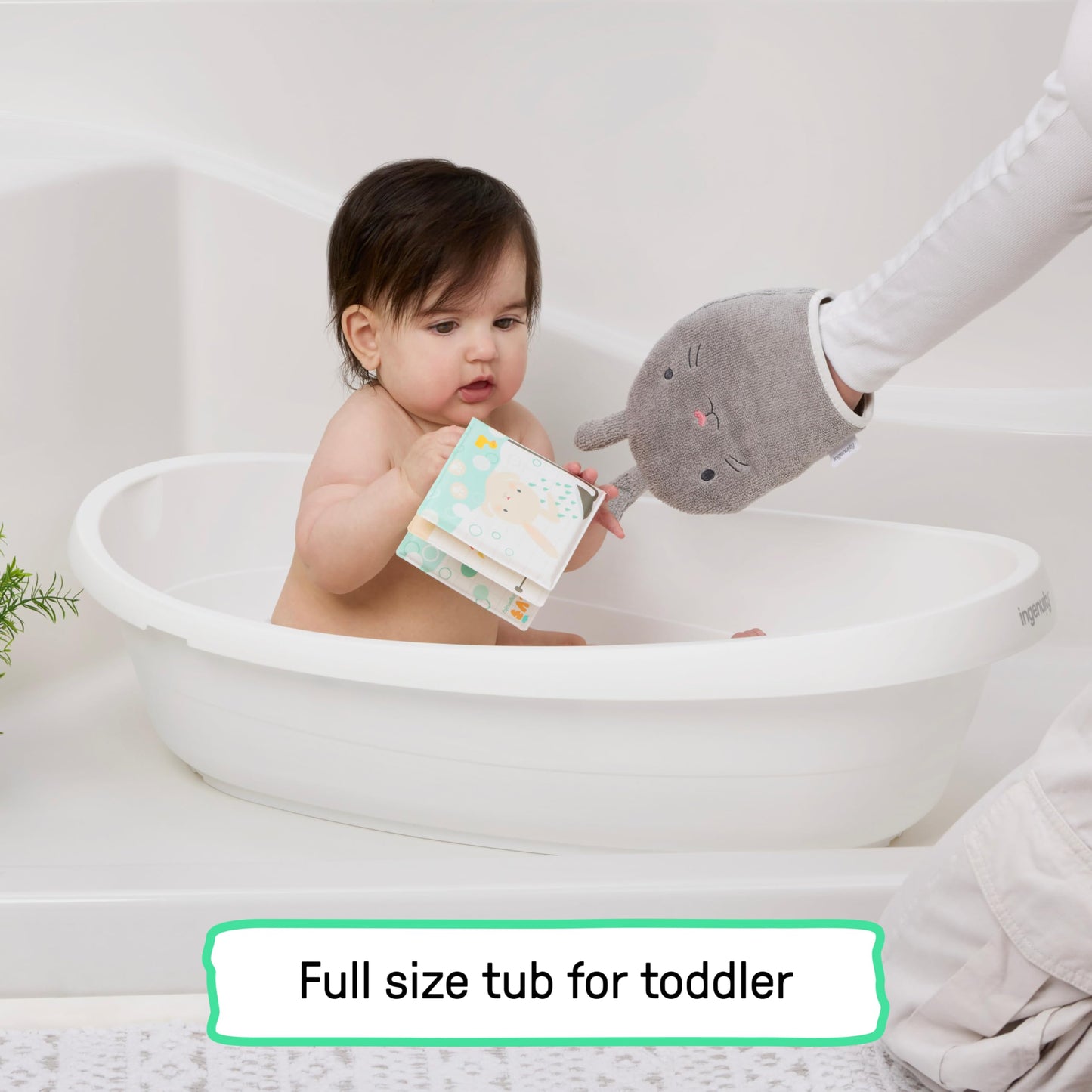 Ingenuity Sylvi Full Comfort 3-in-1 Grow with Me Baby Tub, Newborn to Toddler Baby Bath Tub, Supportive Sling, Includes Sylvie W