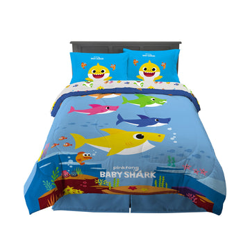 Franco Kids Bedding Super Soft Comforter And Sheet Set, 5 Piece Full Size, Baby Shark