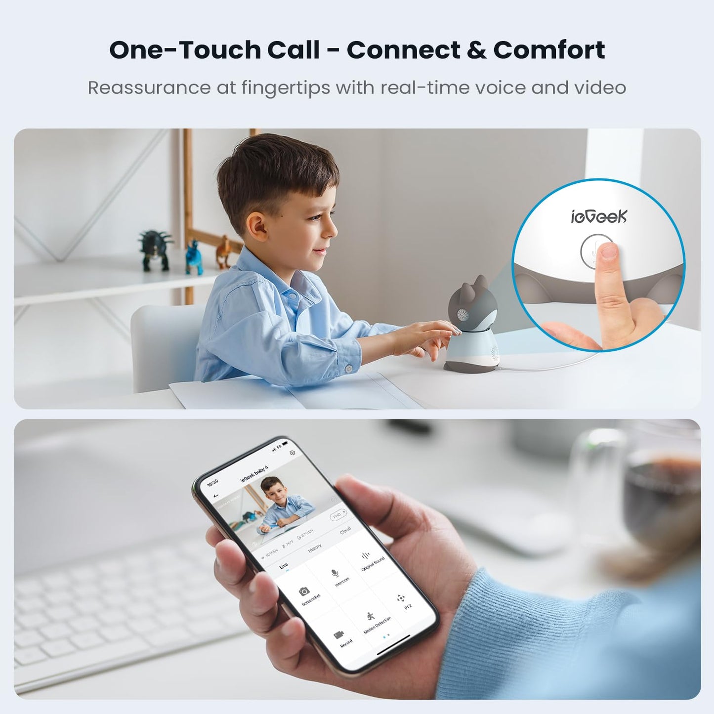 Iegeek Baby Monitor With 2K Camera And Audio - Video Monitor With 5' Screen - Night Vision, Two-Way Talk, Cry & Motion Detectio