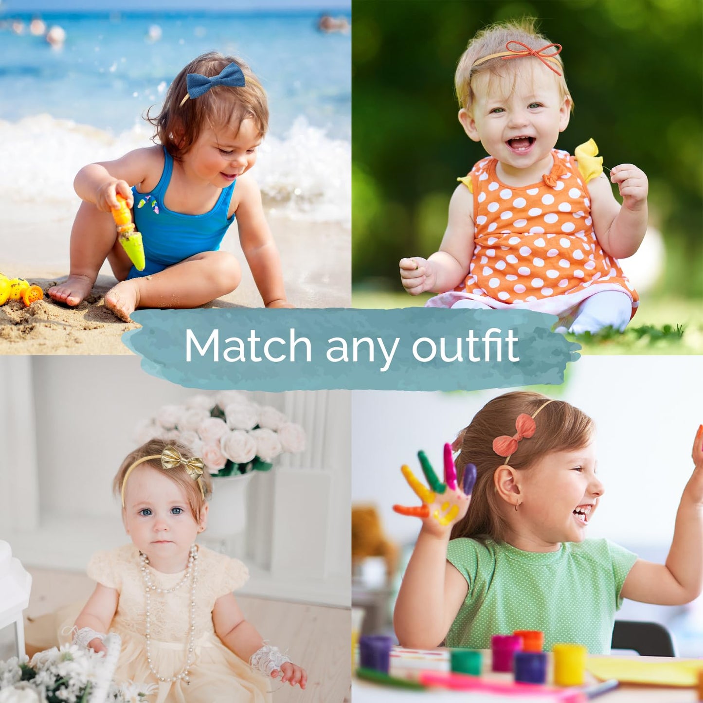 Kiddycare Baby Hair Accessories | Elastic Headbands, Bows, And Lazos Para Bebes | 10 Piece Assortment For Newborns And Girls