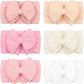 C  Llot 6 Pcs Super Stretchy Soft Handmade Headbands With Double Bows Head Wrap Nylon Hair Accessories For Newborn Baby Girls In