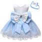 Lzh Toddler Princess Flower Big Bowknot Dress Baby Girls Birthday Wedding Party Dresses