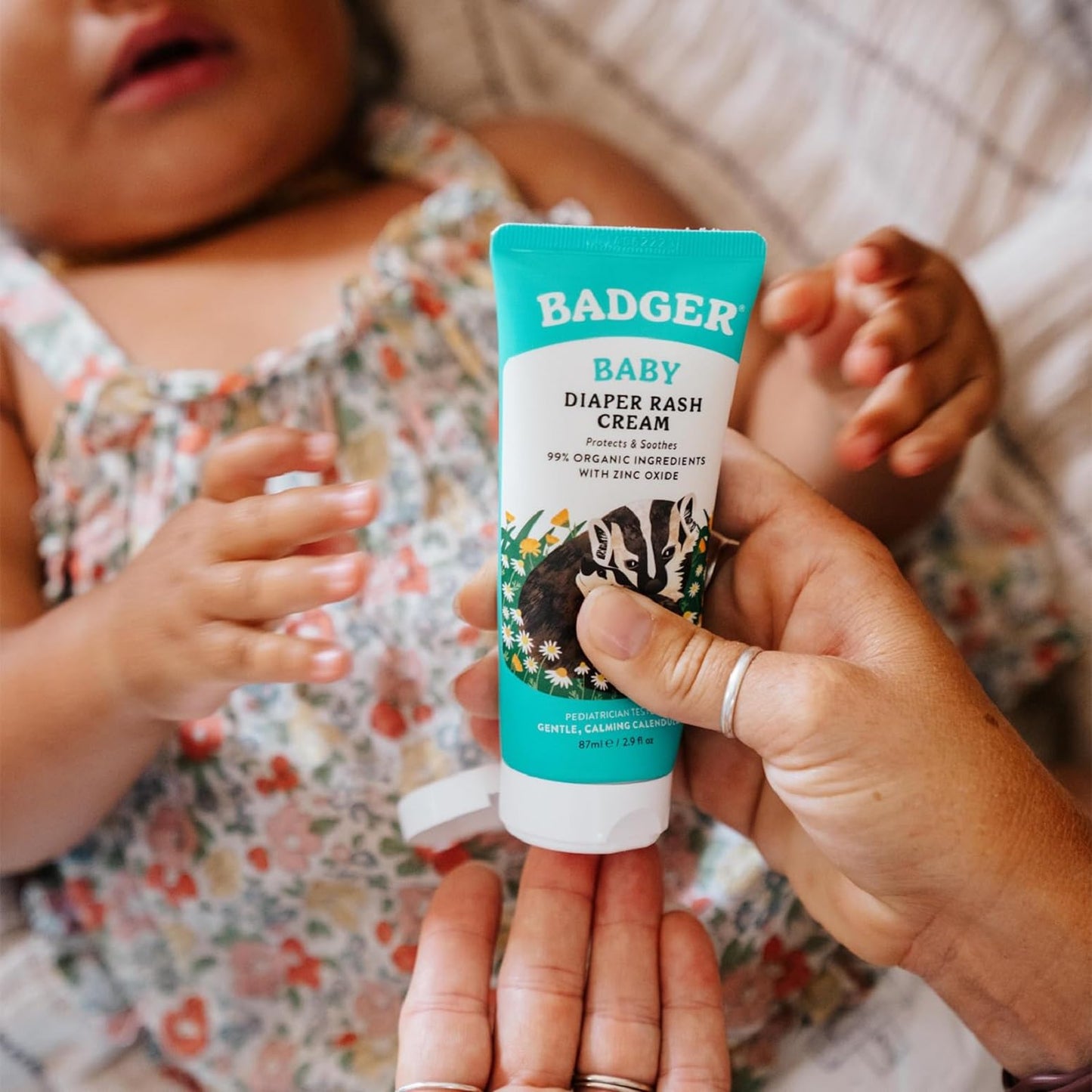 Badger Diaper Cream, 99% Organic Diaper Rash Cream For Baby, Zinc Oxide Ointment W/Soothing Calendula Cream For Sensitive Baby S