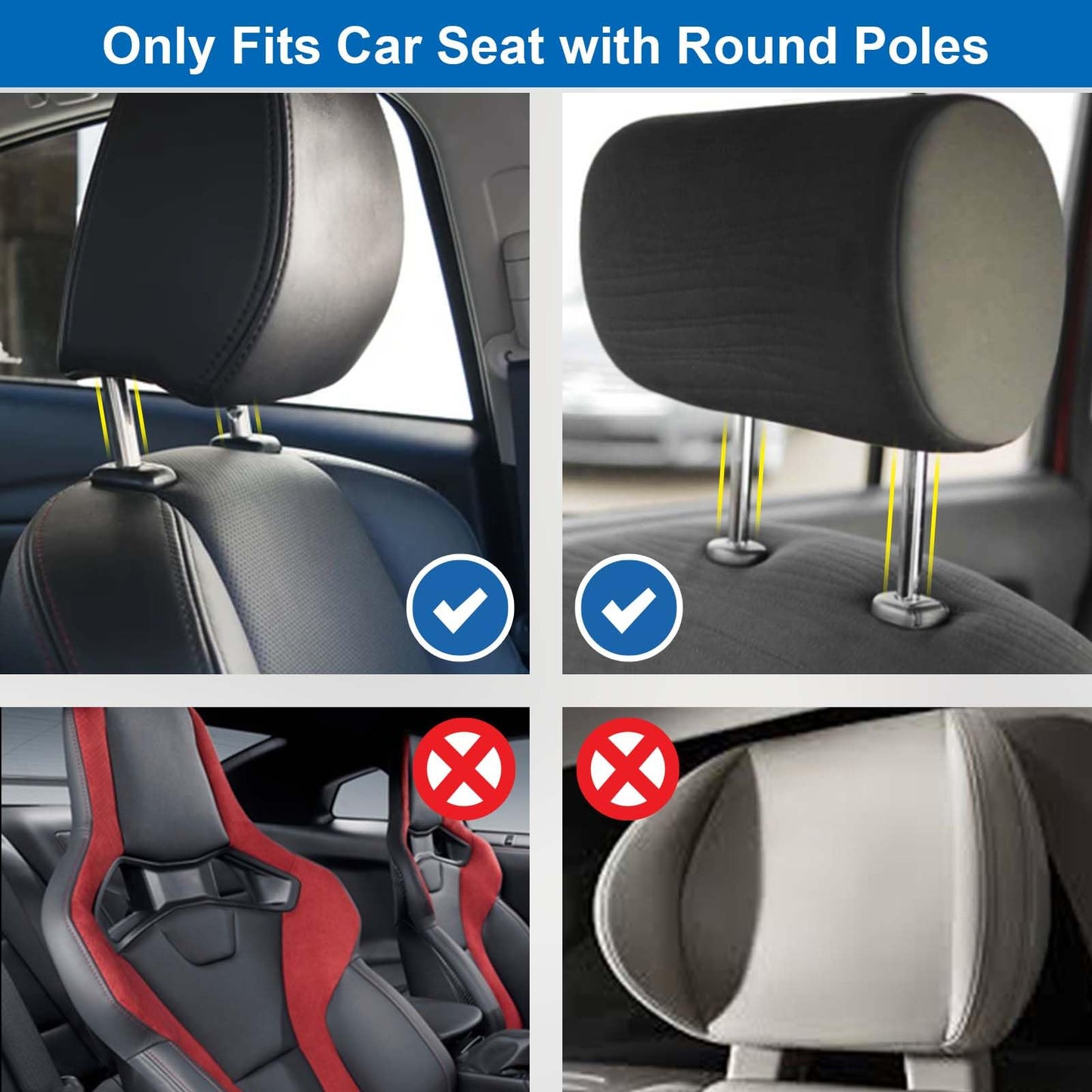 Spurtar Updated Version Car Headrest Pillow For Kids Head Support, Adjustable Interior Must Haves For Toddler Travel, Memory Foa