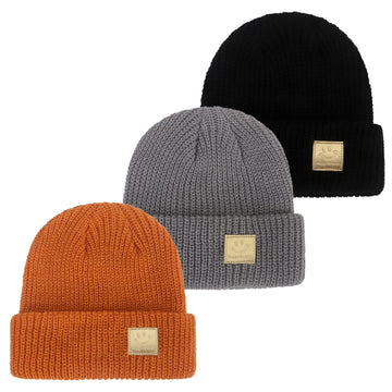 Newborn Baby Wool Hat Cap Turban Toddler Warm Hat Kids Baby Cap Set (Smile Black/Grey/Orange)