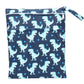 Sigzagor Wet Bag Baby Cloth Diaper Nappy Insert Bag Reusable With Two Zippered Pockets (Blue Dinosaurs Stomp)