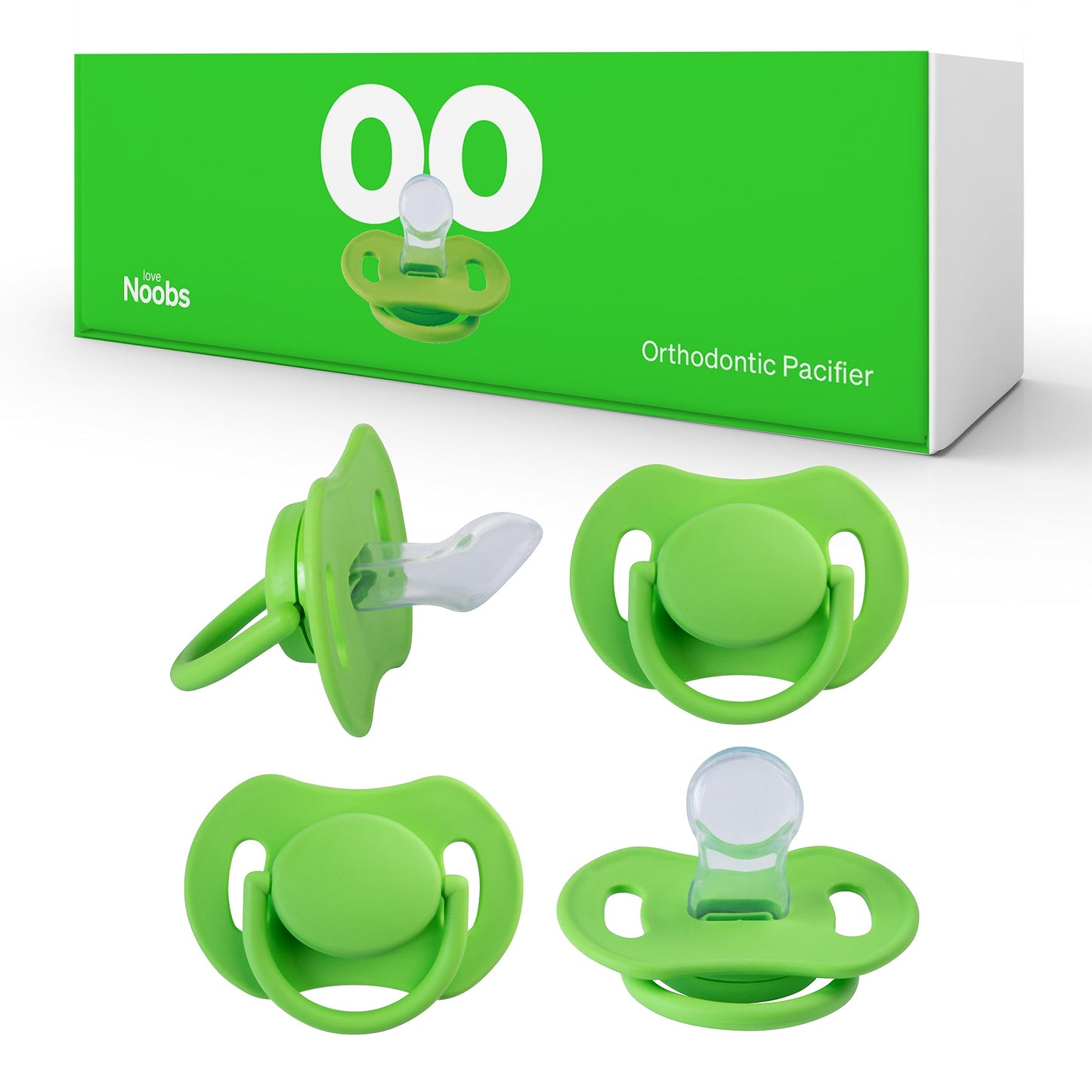 Orthodontic Pacifier By Lovenoobs, 4 Pack, Pacifiers 0-6 Months, Baby Starter Kit, Newborn Silicone Dummy, Orthodontic, Teething