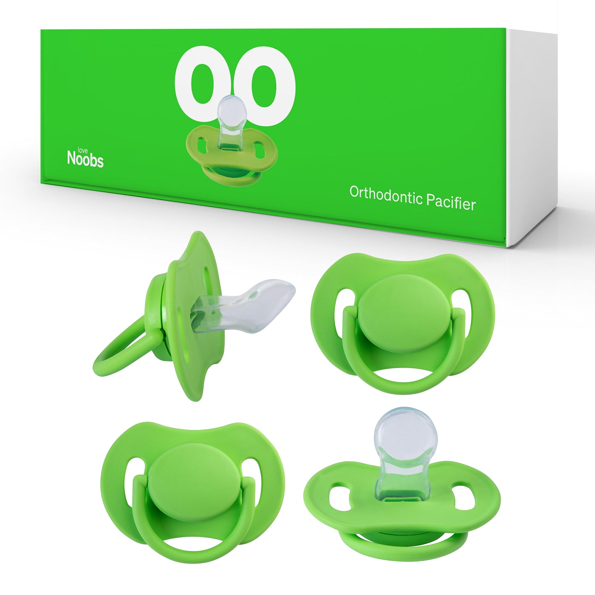 Orthodontic Pacifier By Lovenoobs, 4 Pack, Pacifiers 0-6 Months, Baby Starter Kit, Newborn Silicone Dummy, Orthodontic, Teething