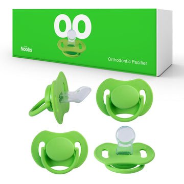 Orthodontic Pacifier By Lovenoobs, 4 Pack, Pacifiers 0-6 Months, Baby Starter Kit, Newborn Silicone Dummy, Orthodontic, Teething