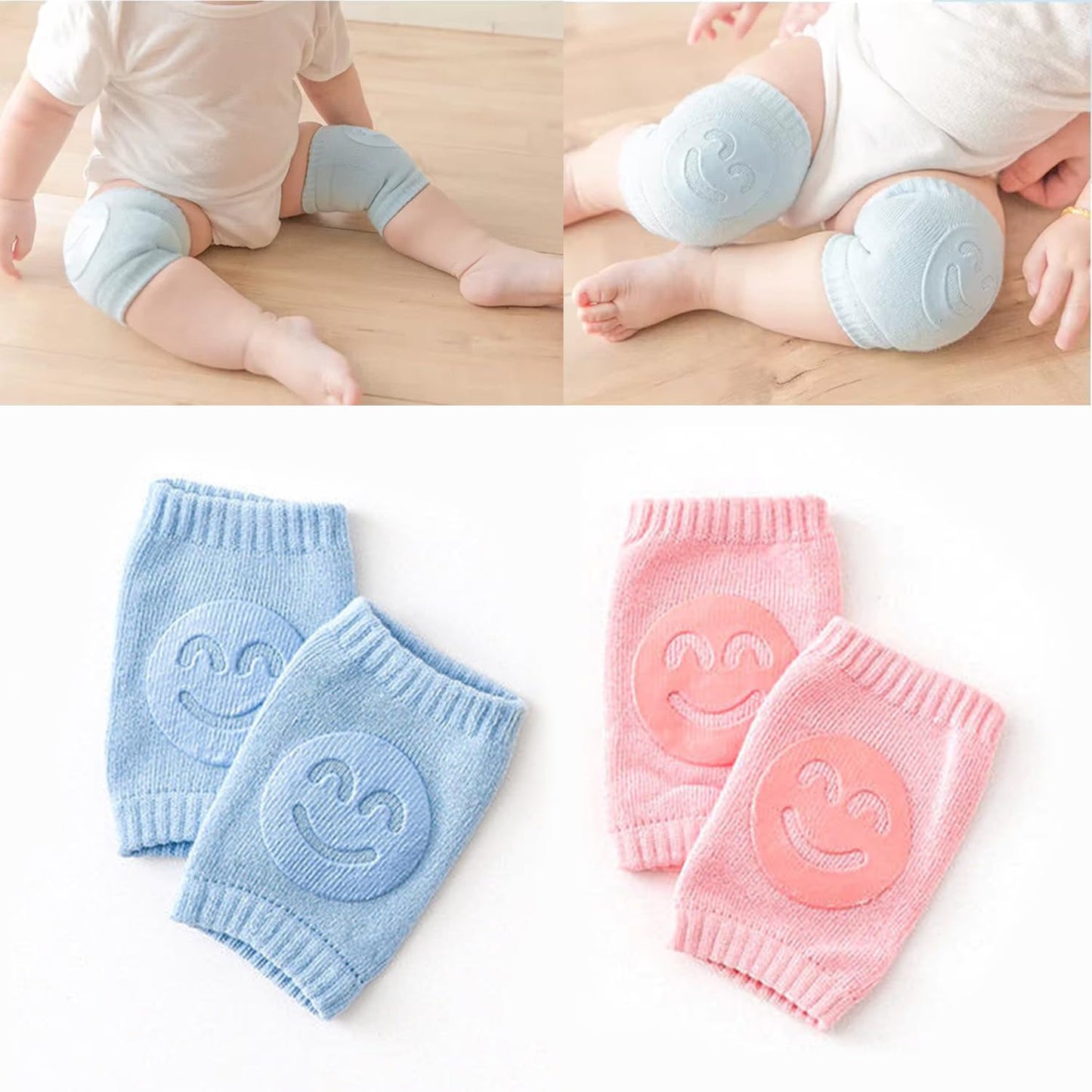 Babypro Knee Pads Set Of 2 Pairs For Toddlers, Baby Elbow & Knee Protector, AntiSlip, Knee Support For Crawling & Walking, Soft