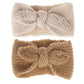 OVOY Turban Headband Baby Girl - Warm Rabbit Knot Hair Band Wrap Newborn Toddler Children 2Pcs (Brown+Beige, One Size)