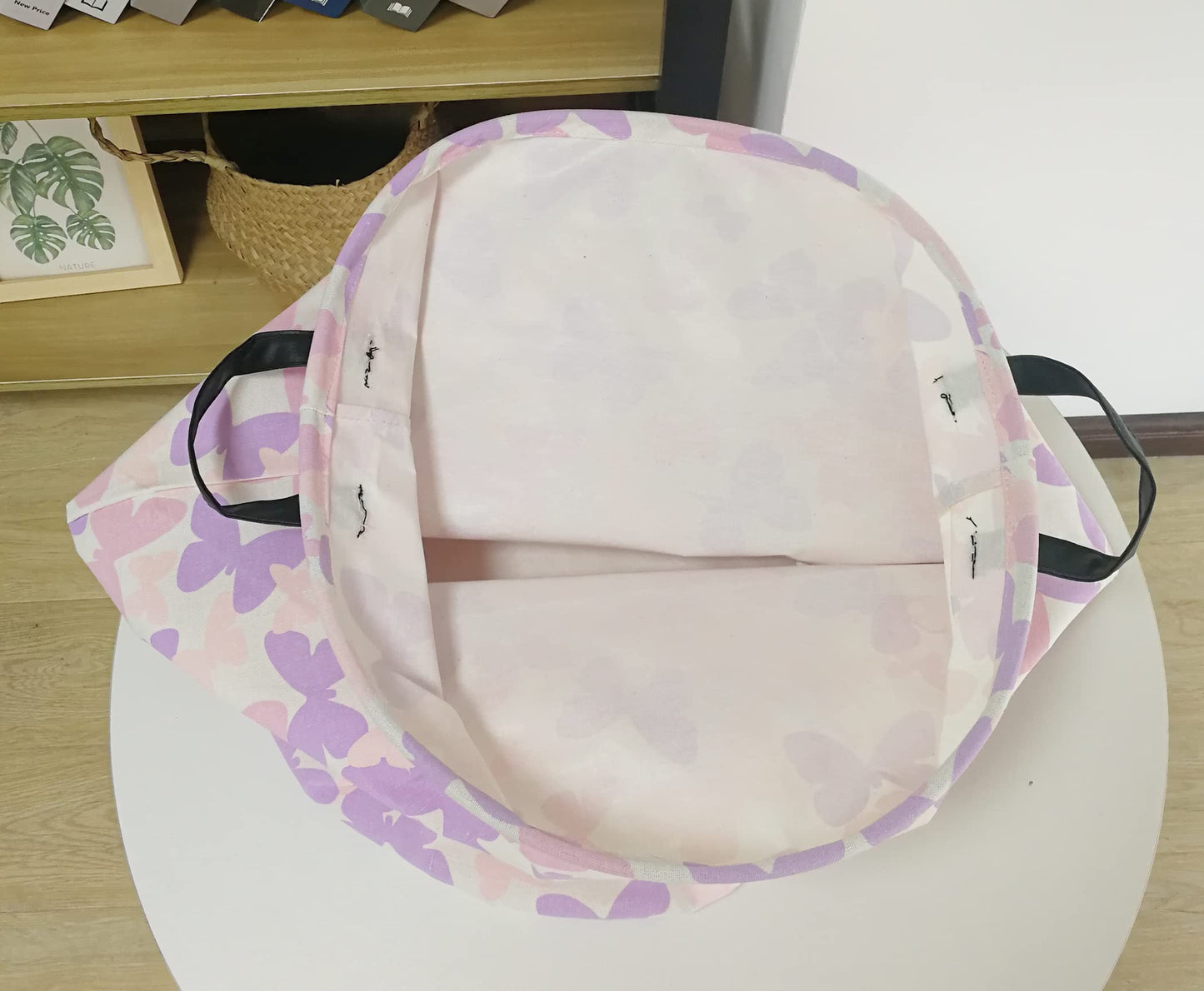 ACMUUNI Butterfly Storage Basket Canvas Clothes Baby Laundry Hamper Pink Gift Laundry Bins Storage Hamper for Kids Boys and Girl