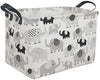 Acmuuni Rec Canvas Clothes Basket Laundry Hamper With Handles,Waterproof Cotton Storage Organizer Perfect For Kids Boys Girls To