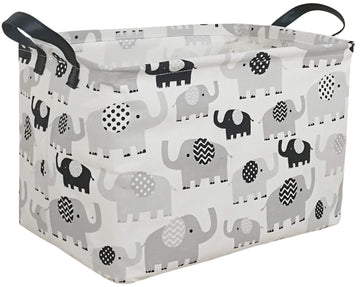Acmuuni Rec Canvas Clothes Basket Laundry Hamper With Handles,Waterproof Cotton Storage Organizer Perfect For Kids Boys Girls To