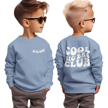 Boutikome Big Brother Sweatshirt Toddler Baby Boy Cool Big Bro Club Shirts Announcement Pullover Long Sleeve Fall Tops(Blue,18-2