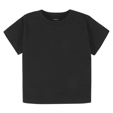 Gerber Baby Toddler 5-Pack Solid Short Sleeve T-Shirts Jersey 160 Gsm, Black, 4T