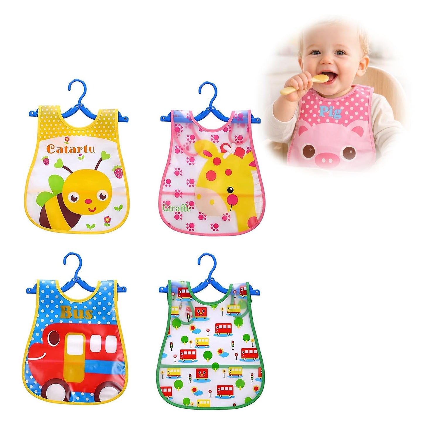 Babygo Waterproof Baby Bibs | FastDry SpillResistant Cotton Apron Bibs For 612 Months, Gentle & Reusable Feeding Bibs For Boy