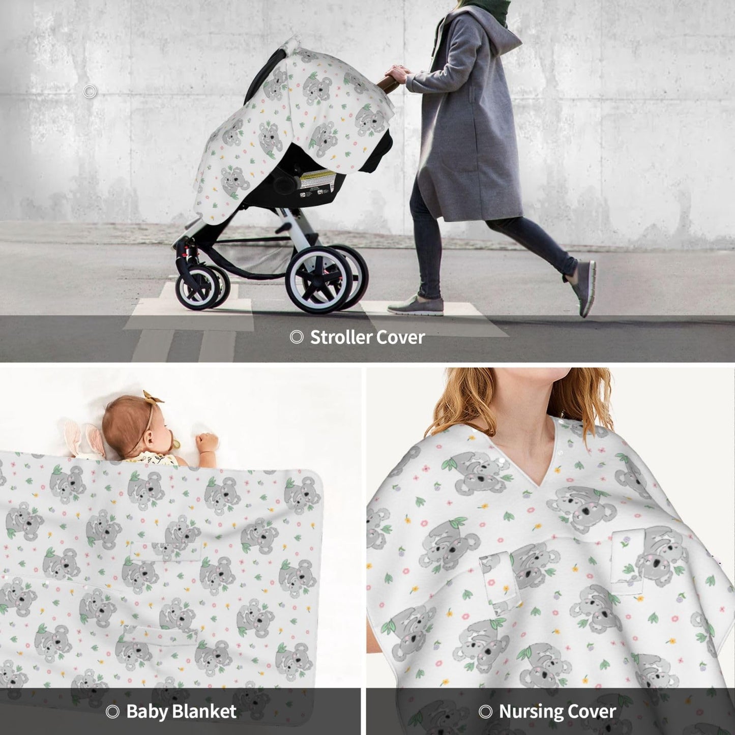 Koala Baby Car Seat Canopy Cover Multi Use Nursing Cover For Mom Nursing Covers Newborn Koala Shower Gift